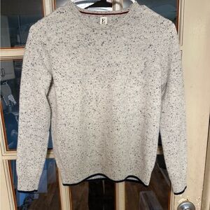 Ellen Degeneres White Speckled Cashmere Sweater